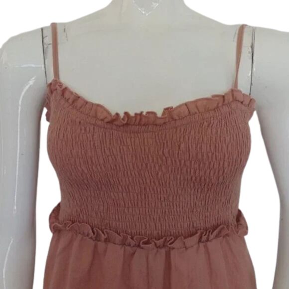 RUMOR Romper, 8, Desert Rose, Ruffle hem/waist Bust, Smocked, Spaghetti Straps, - Picture 4 of 12